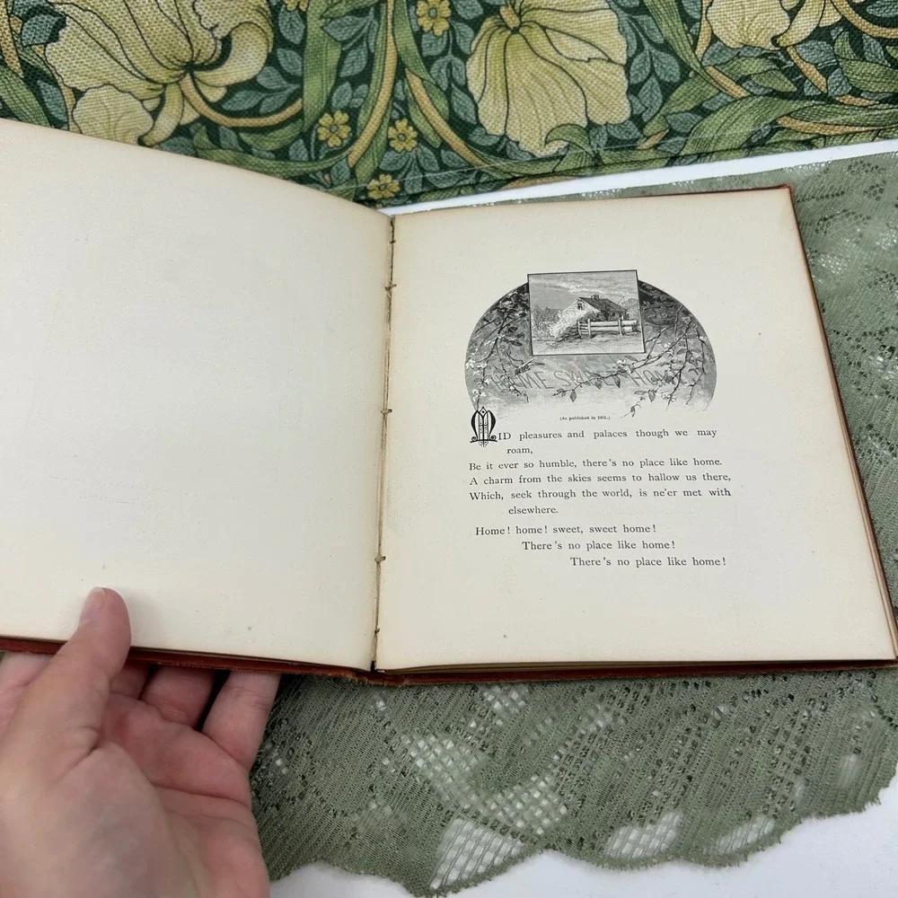 Antique 1880 Home Sweet Home Book 1880 Victorian Song and Poem Edition